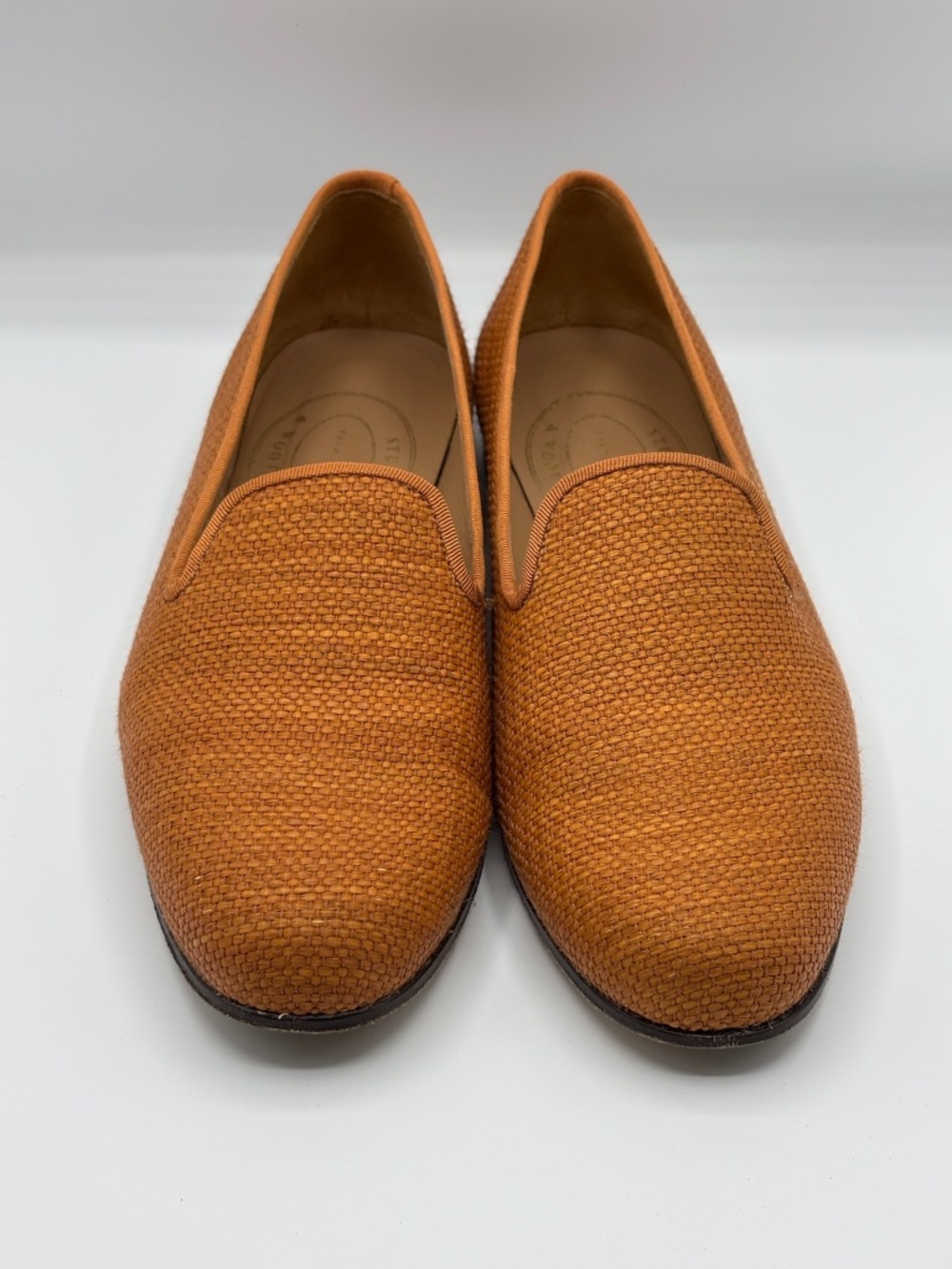 Stubbs & Wooten Raffia Ochre Slippers